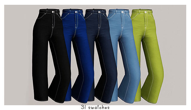 Галерея мода Прямые джинсы Wide Pants #1